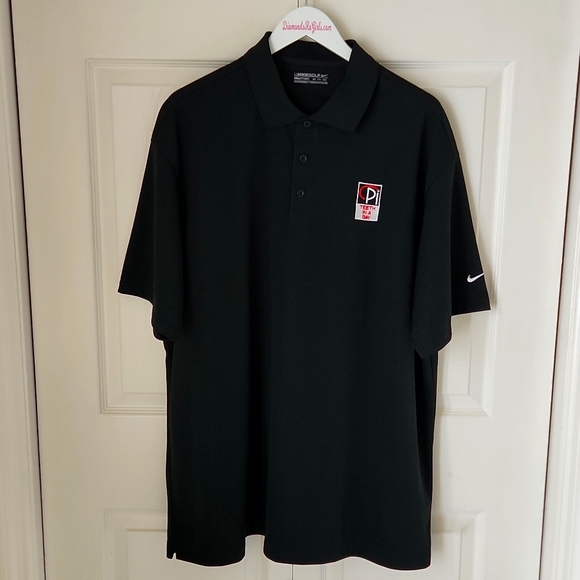 NIKE GOLF Golf Shirt Black White Swoosh Big & Tall XXL - Picture 1 of 12